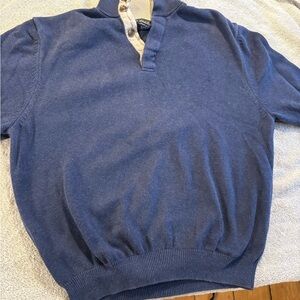 Brooks Brothers V-Neck Sweater in Navy Blue